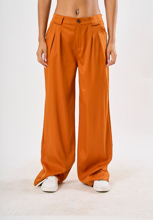 Mossimo Krista Nutshell Brown Wide Leg Mid Trousers