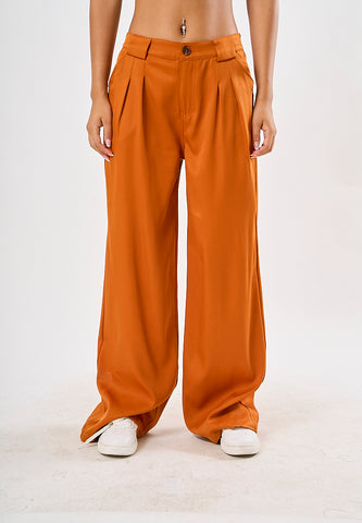 Mossimo Krista Nutshell Brown Wide Leg Mid Trousers
