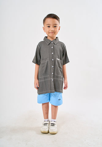 Mossimo Kids Phoenix Black Contrast Stitch Woven Top