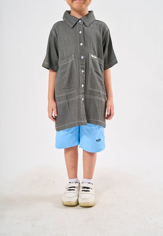 Mossimo Kids Phoenix Black Contrast Stitch Woven Top