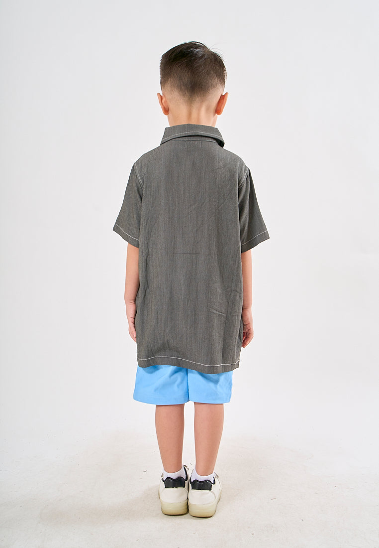 Mossimo Kids Phoenix Black Contrast Stitch Woven Top