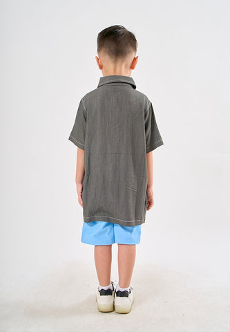 Mossimo Kids Phoenix Black Contrast Stitch Woven Top