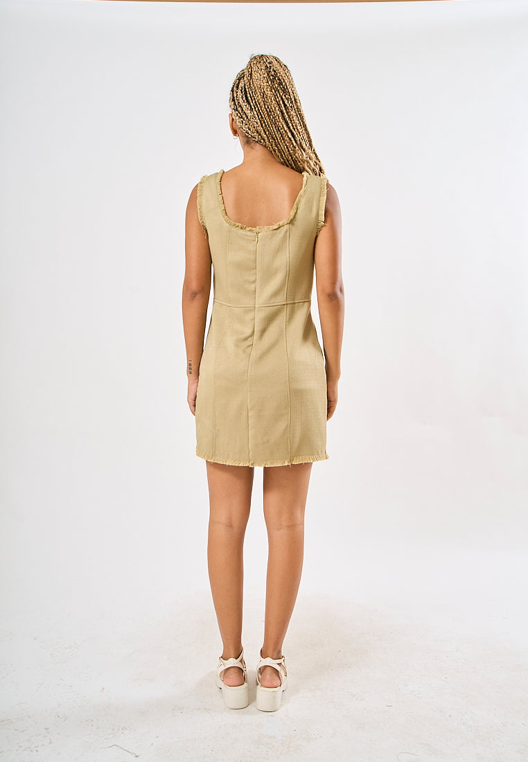 Mossimo Alyza Sage Green Tweed Slip On Dress
