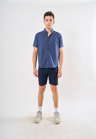Mossimo Rowell Navy Blue Woven Short Sleeves Top