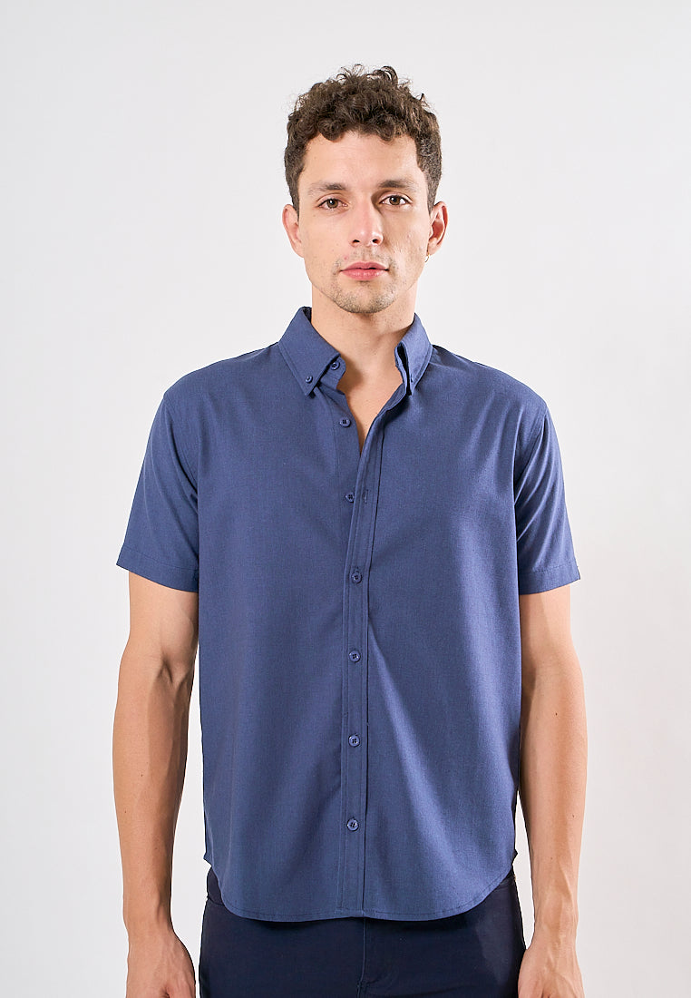 Mossimo Rowell Navy Blue Woven Short Sleeves Top