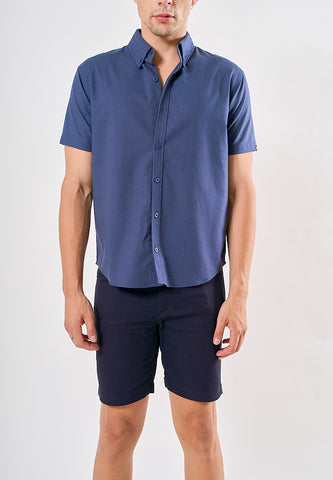Mossimo Rowell Navy Blue Woven Short Sleeves Top