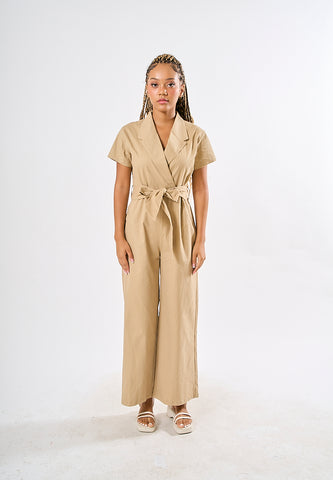 Mossimo Jolina Khaki Wrap Around Jumpsuit