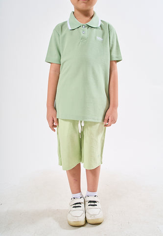 Mossimo Kids Brayden Green Polo and Checkered Short