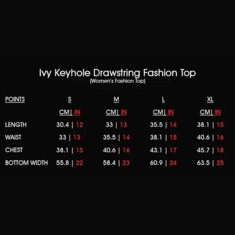 Ivy Orange Keyhole Drawstring Fashion Top