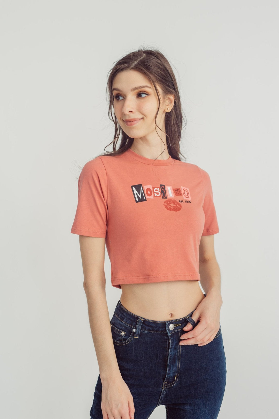 Mossimo Premium with Mossimo Big Branding Retro Cropped Fit Tee