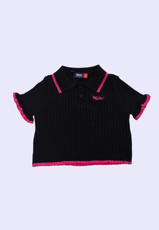 Mossimo Kids Black Knit Collared Top For Girls