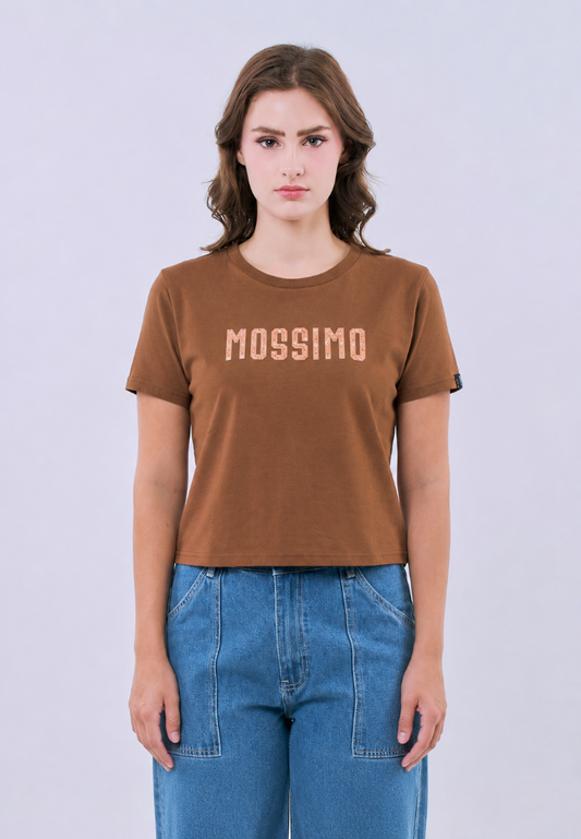 Mossimo Juliette Rust Classic Cropped Fit Tee For Women