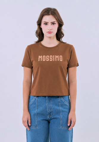Mossimo Juliette Rust Classic Cropped Fit Tee For Women