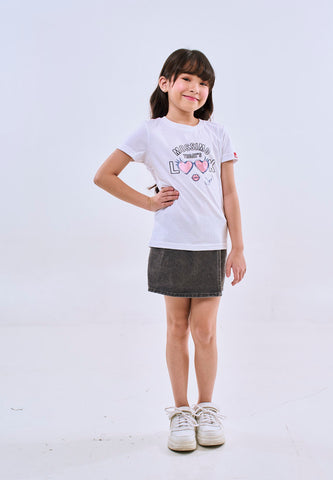 Mossimo Kids White Basic Graphic Tshirt w/ Pearl For Girl