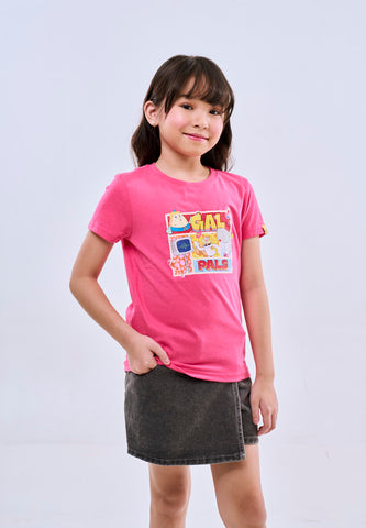 Mossimo Kids Raspberry Spongebob Basic Tshirt w/ DTF For Girl