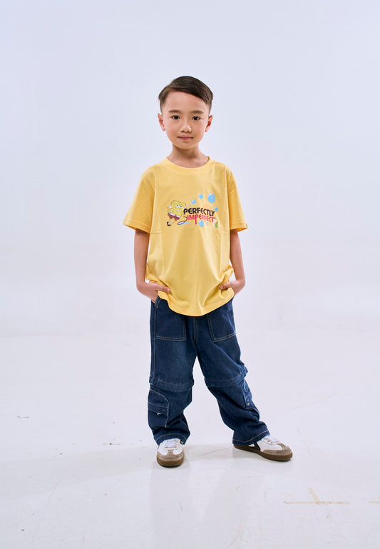 Mossimo Kids Spongebob Yellow Unisex Regular Tshirt For Girls For Boys