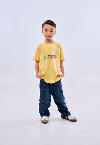 Mossimo Kids Spongebob Yellow Unisex Regular Tshirt For Girls For Boys