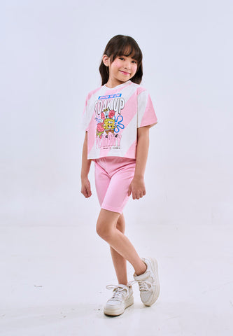 Mossimo Kids Spongebob Beige Pink Top & Leggings Set