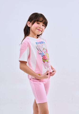 Mossimo Kids Spongebob Beige Pink Top & Leggings Set