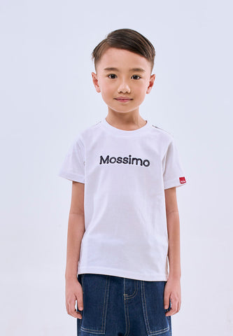 Mossimo Kids White Rope Design Embroidery Basic Roundneck Tshirt- For Boys