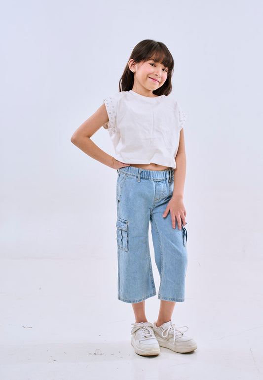 Mossimo Kids Sammie Light Blue Denim Cargo Jeans