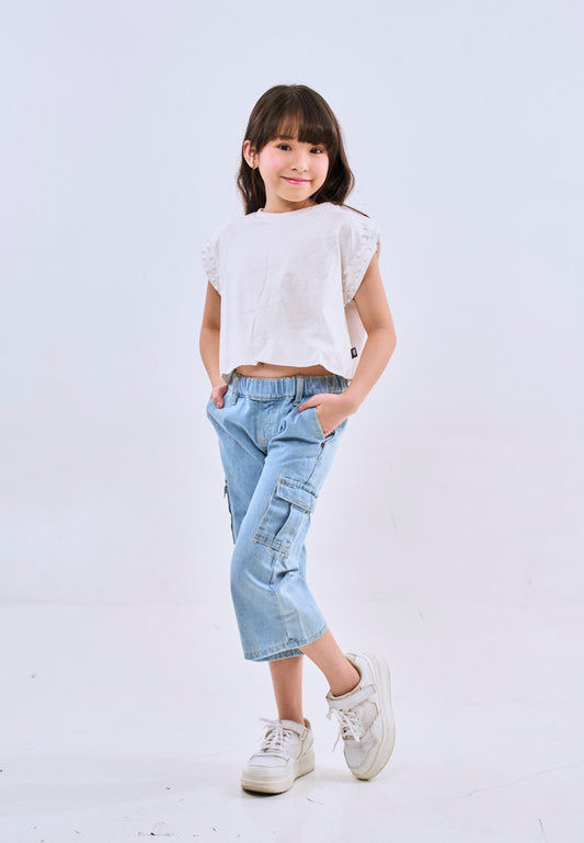Mossimo Kids Sammie Light Blue Denim Cargo Jeans