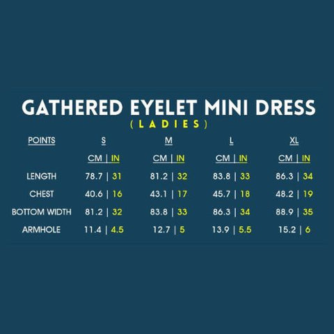 White Fashion Gartered Eyelet Mini Dress  Tailored Fit