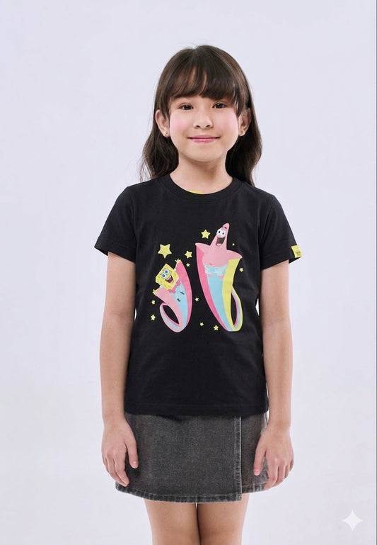 Mossimo Kids Spongebob Black Rainbow Glider Baby Tee