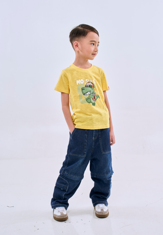 Mossimo Kids Yellow Dino 86 Basic Roundneck Tshirt- For Boys