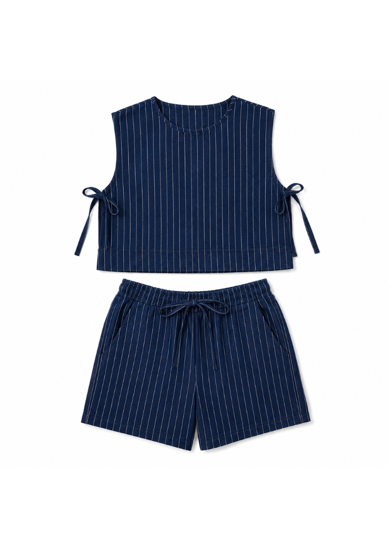 Mossimo Kids Med Blue Striped Denim Top & Shorts Set - For Girls, For Kids