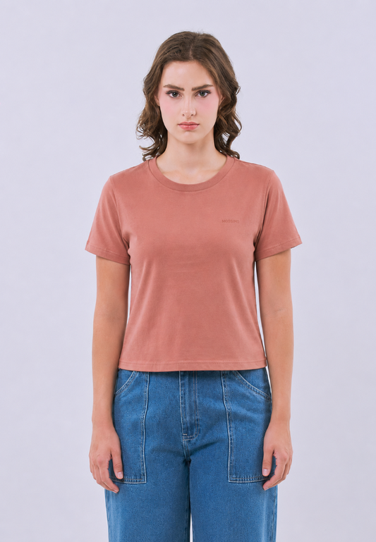 Mossimo Mireya Pale Rose Classic Cropped Fit Tee For Women