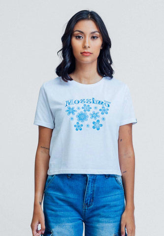 Mossimo Raiza White Classic Cropped Fit Tee
