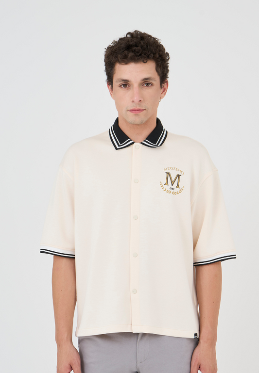 Mossimo Noah Beige Urban Fit Knitted Buttondown Polo