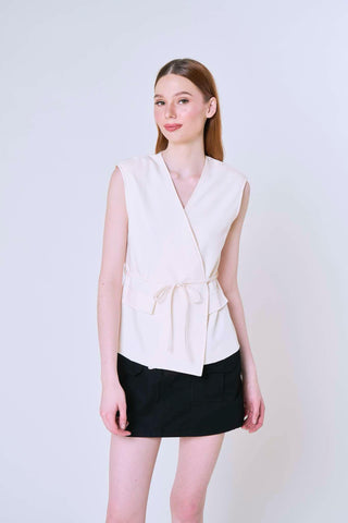Mossimo Katherine Off White Wrap Classic Top