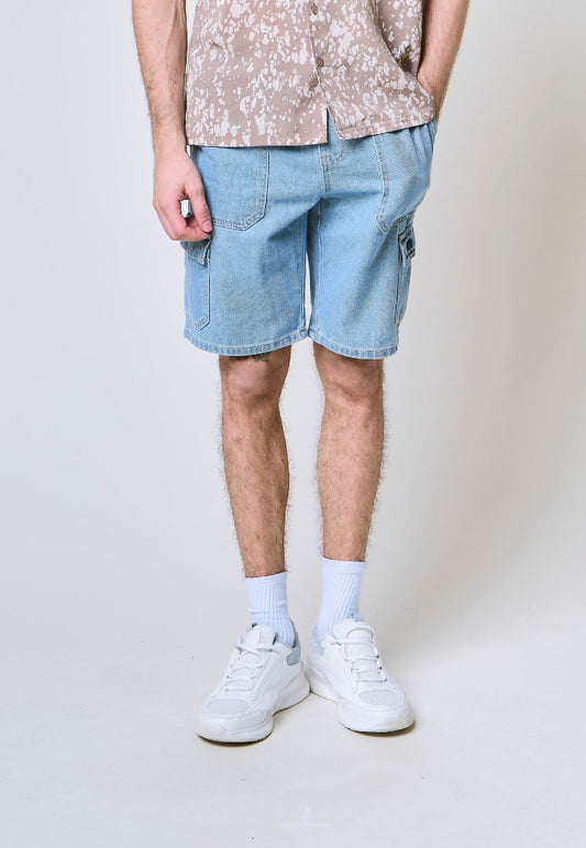 Mossimo Caspian Mid Blue Cargo Denim Shorts