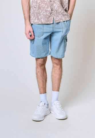 Mossimo Caspian Mid Blue Cargo Denim Shorts