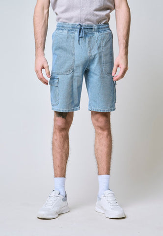 Mossimo Caspian Mid Blue Cargo Denim Shorts