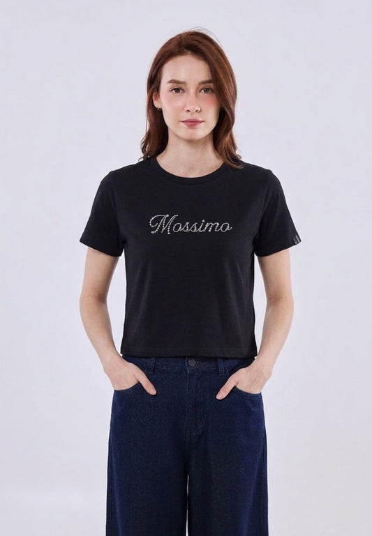 Mossimo Ciela Black Classic Cropped Fit Tee For Women