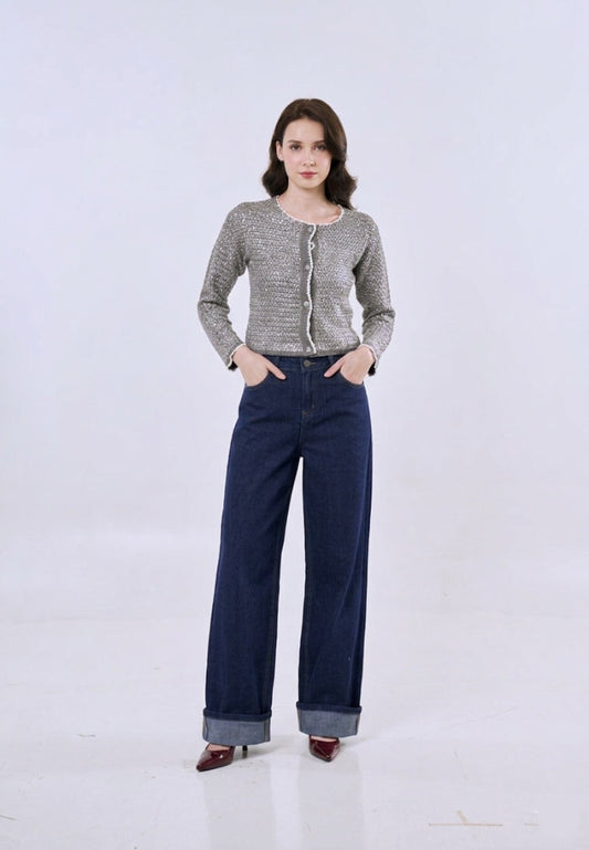 Mossimo Geovana Dark Blue Straight Loose Mid Rise Jeans For Women