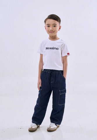 Mossimo Kids Raphael Dark Blue Loose Fit Cargo Jeans For Boys