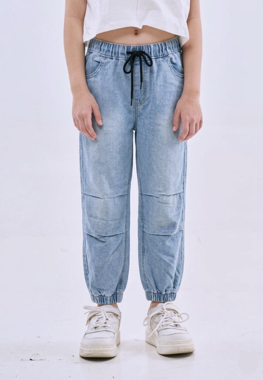 Mossimo Kids Danica Med Blue Denim Jogger Pants For Girls