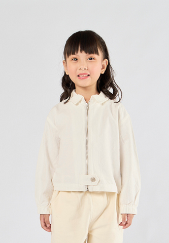 Mossimo Kids Shanelle White Cropped Bomber Jacket
