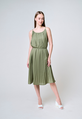 Mossimo Annie Green Halter Pleated Dress