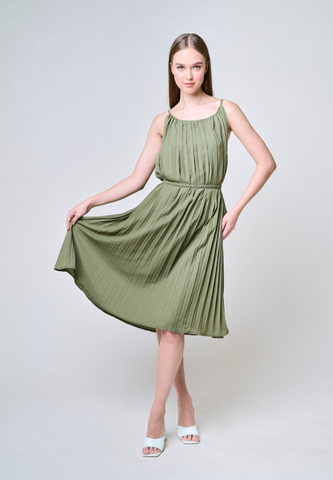 Mossimo Annie Green Halter Pleated Dress