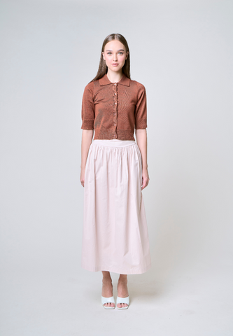 Mossimo Livia Beige Scoops Style Midi Skirt
