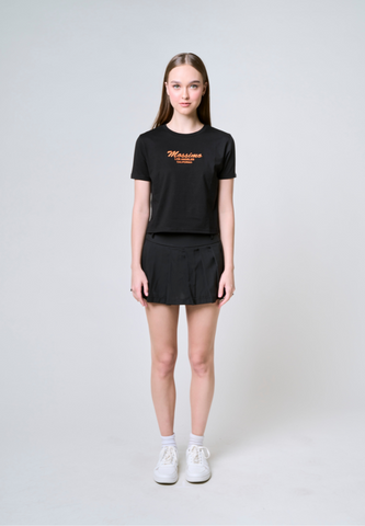 Mossimo Zephyrine Black Classic Cropped Fit Tee
