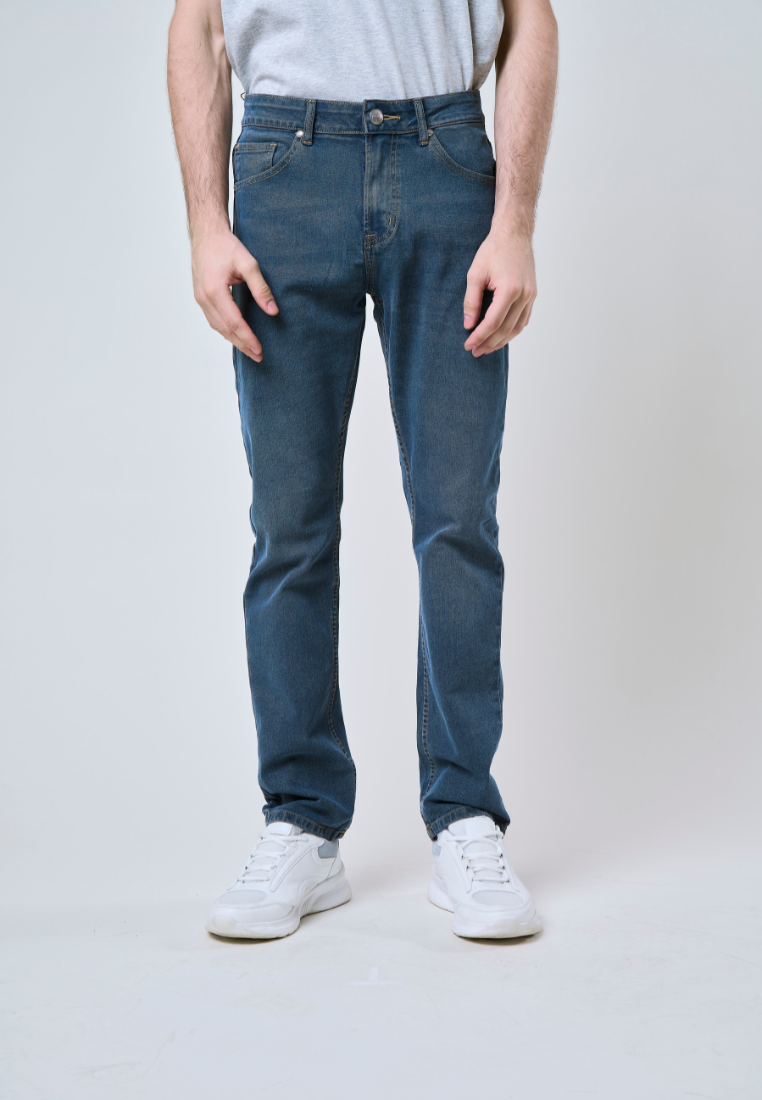 Mossimo Myles Medium Blue Slim Tapered Denim Basic Five Pocket Jeans