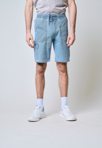 Mossimo Caspian Mid Blue Cargo Denim Shorts