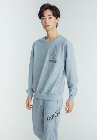 Heather Gray Coca-Cola Modern Fit Pullover and Slim Jogger with Silicon Print