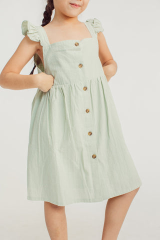 Anica Jade Frill Trimmed Shoulder Strap Sleeveless Dress Kids - Mossimo PH